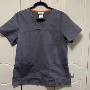 NWOT Scrubstar Gray V-neck Scrub Top size Small